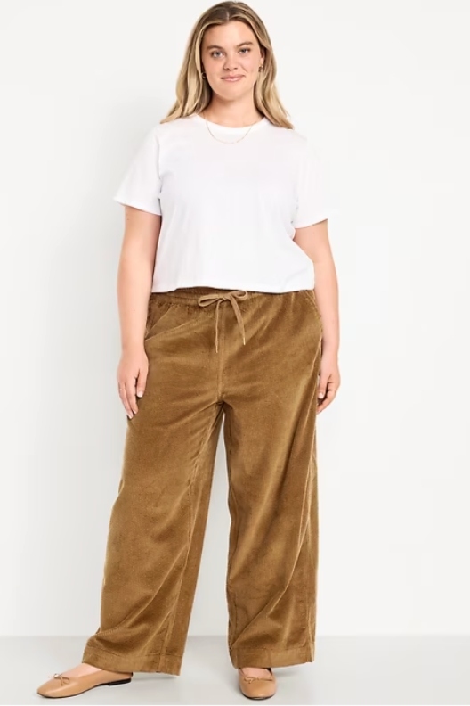 Old Navy, High-Waisted Pull-On Corduroy Pants