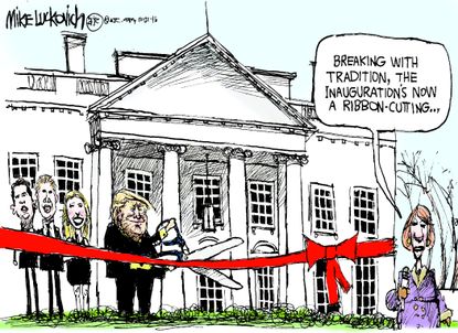 Political cartoon U.S. Donald Trump inauguration