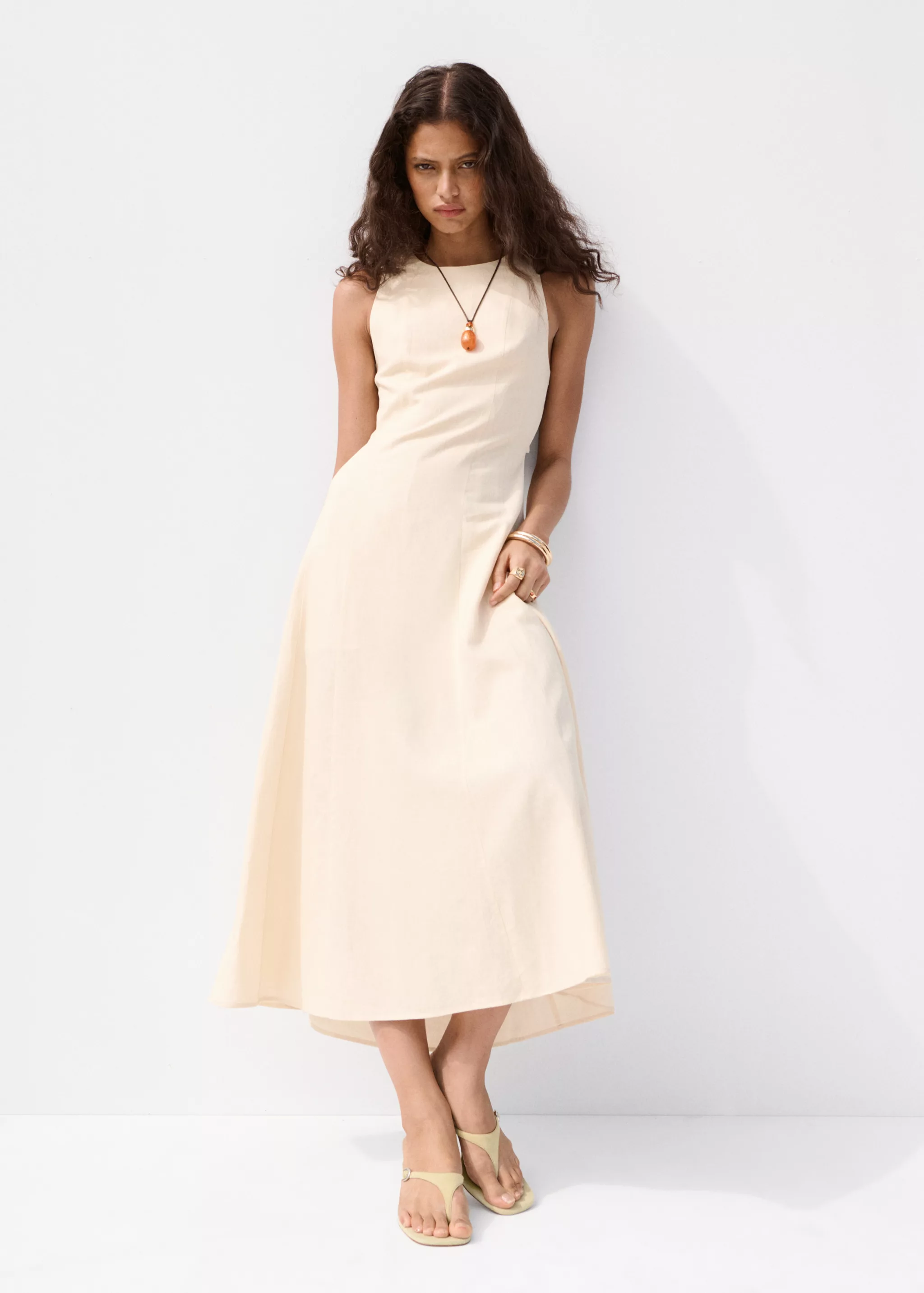 A-Line Linen Dress - Women | Mango United Kingdom