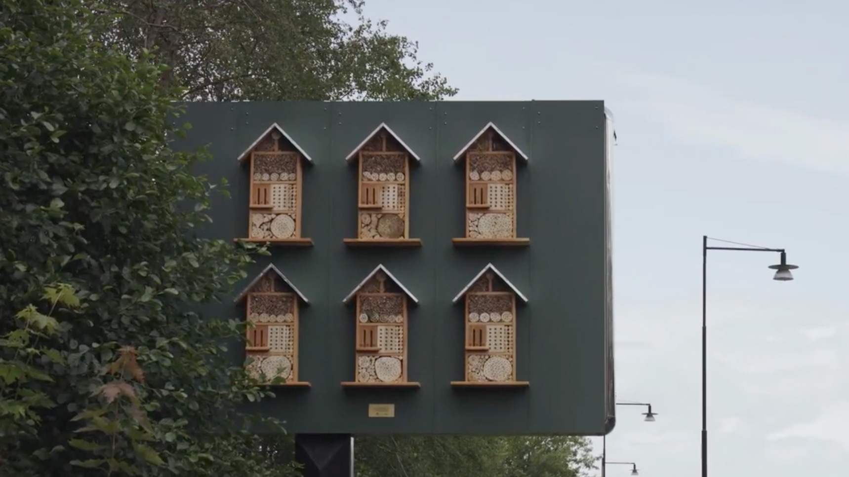 Six boutique bee huts have been added to the reverse of this billboard