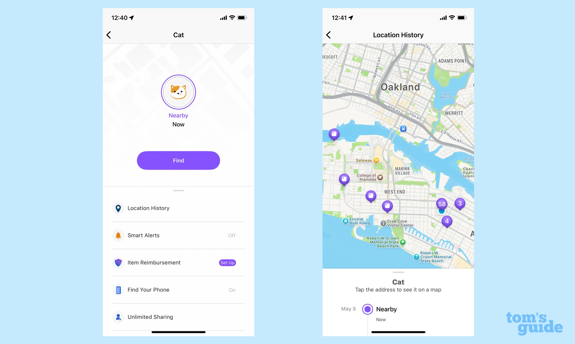 Tile software showing Tile Mate 2024 controls
