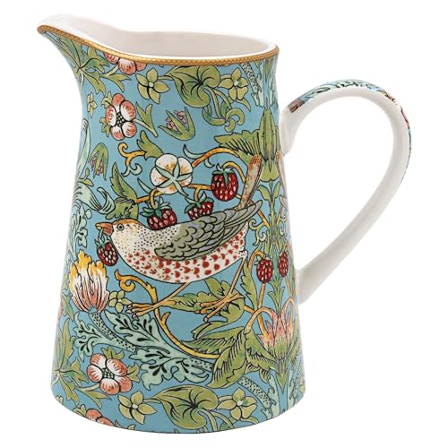 The Leonardo Collection William Morris Strawberry Thief Jug 500ml for Kitchen &amp;amp; Home | Beautiful Fine China Tableware for Decoration | Durable and Practical Cream, Milk or Water Jug for Daily Use
