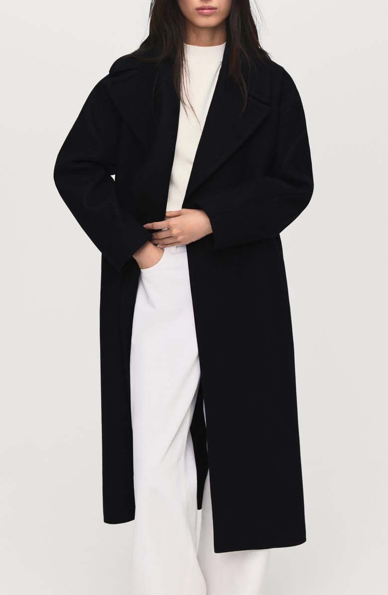 Belted Wool Blend Coat