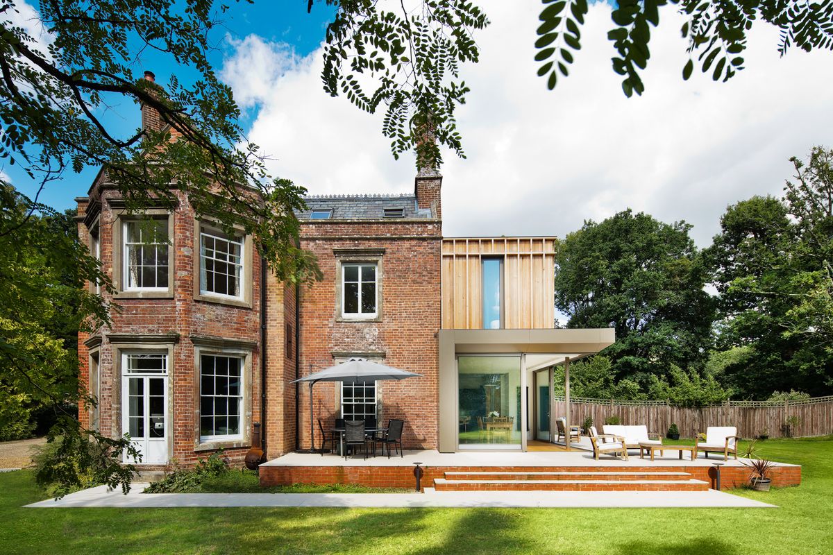 traditional home with modern extension