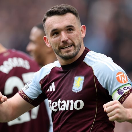 John McGinn of Aston Villa celebrates scoring his team's first goal. Photo by Michael Regan/Getty Images)