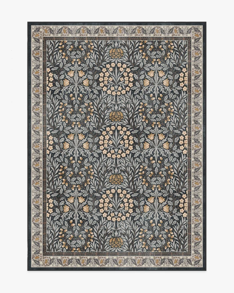 Morris &amp;amp; Co x Ruggable, Daisy &amp;amp; Oak Charcoal Rug