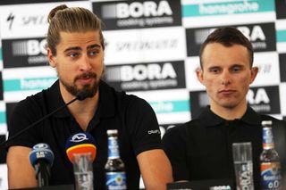 Peter Sagan talks to the media