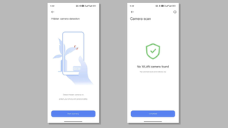 Screenshot of Xiaomi hidden camera detector feature