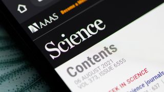 A phone screen with the Science journal website displayed