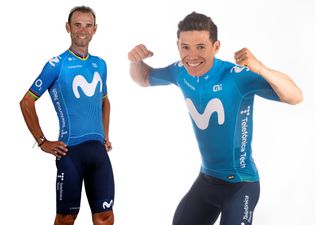 Bigger writing for one of the main sponsors of Movistar Team
