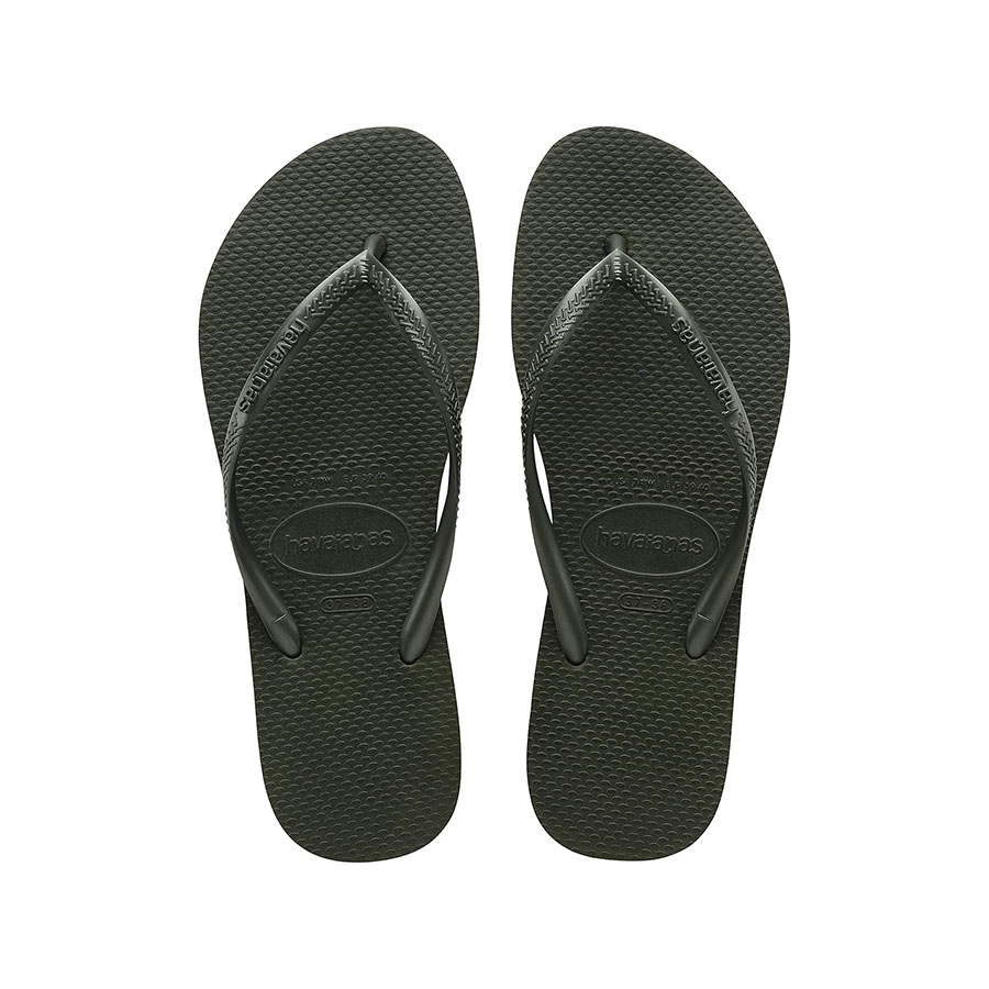 Havaianas Women's Slim Flip Flops Sandals - Black, 9/10