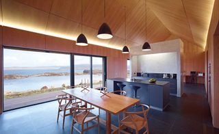 Bungalow interior with large glazed side