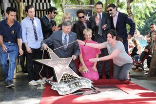 Kaley Cuoco with her co-stars