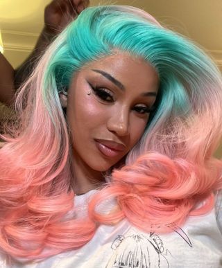 Cardi B with ombre hair