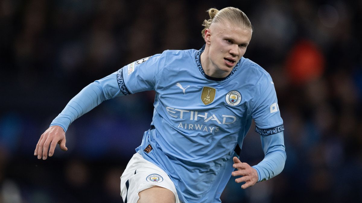 Erling Haaland of Man City during the Champions League game against Club Brugge