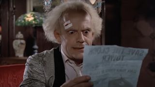 Christopher Lloyd as younger Doc Brown in Back to the Future