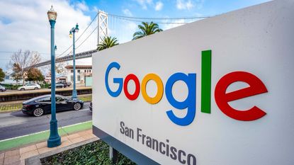 Google sign outside of headquarters