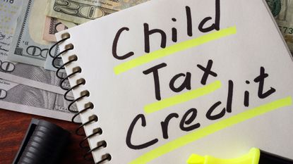 child tax credit highlighted on notebook