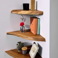 SunWoodUkraine Solid Wood Rustic Floating Wall Shelf