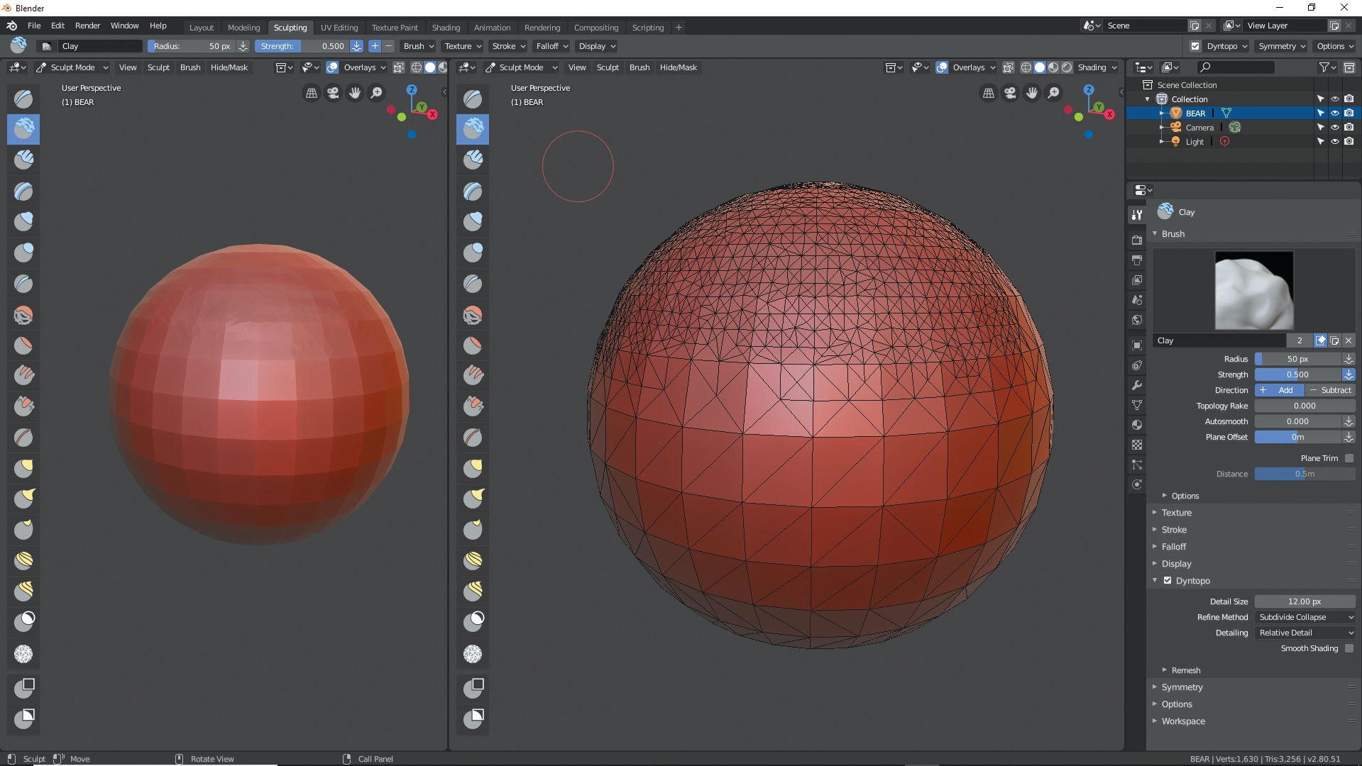 Sculpt in Blender: UV spheres