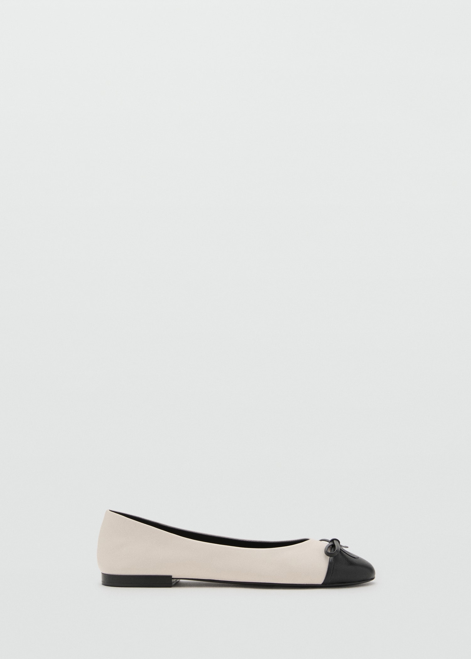Leather Ballet Flats With Bow - Women | Mango United Kingdom