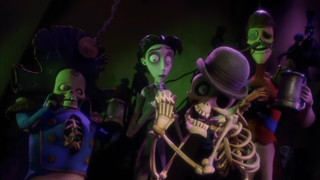 Victor with the dancing skeletons in Corpse Bride.
