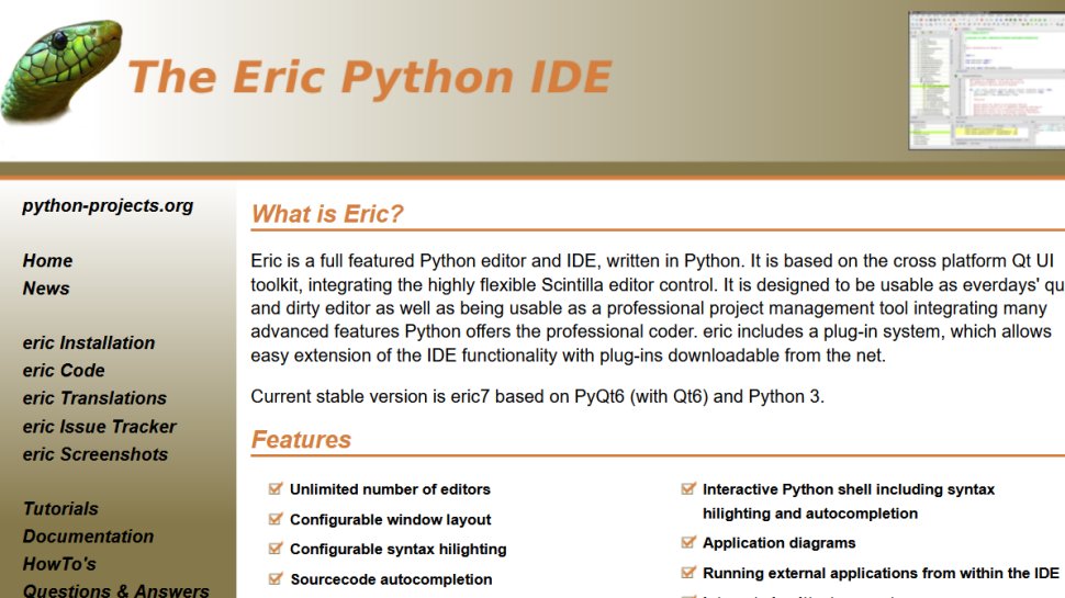 Eric website screenshot (January 2026).