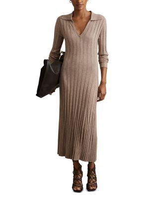 Winnie Long Sleeve Knitted Midi Dress Pull on