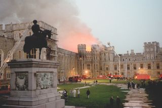 Fire crews battling flames at the Windsor Castle fire