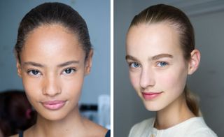 Aaron de Mey envisioned a natural spirit for spring with JW Anderson's models sporting thick brows, minimal eye make-up