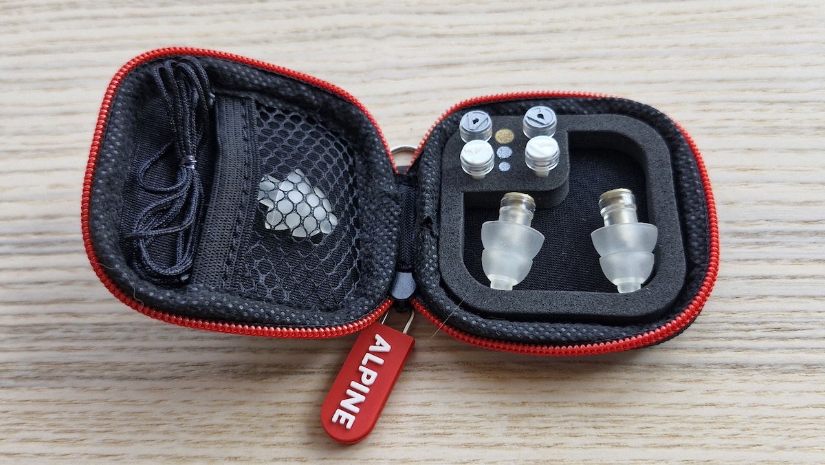 Alpine MusicSafe Pro earplugs in their case
