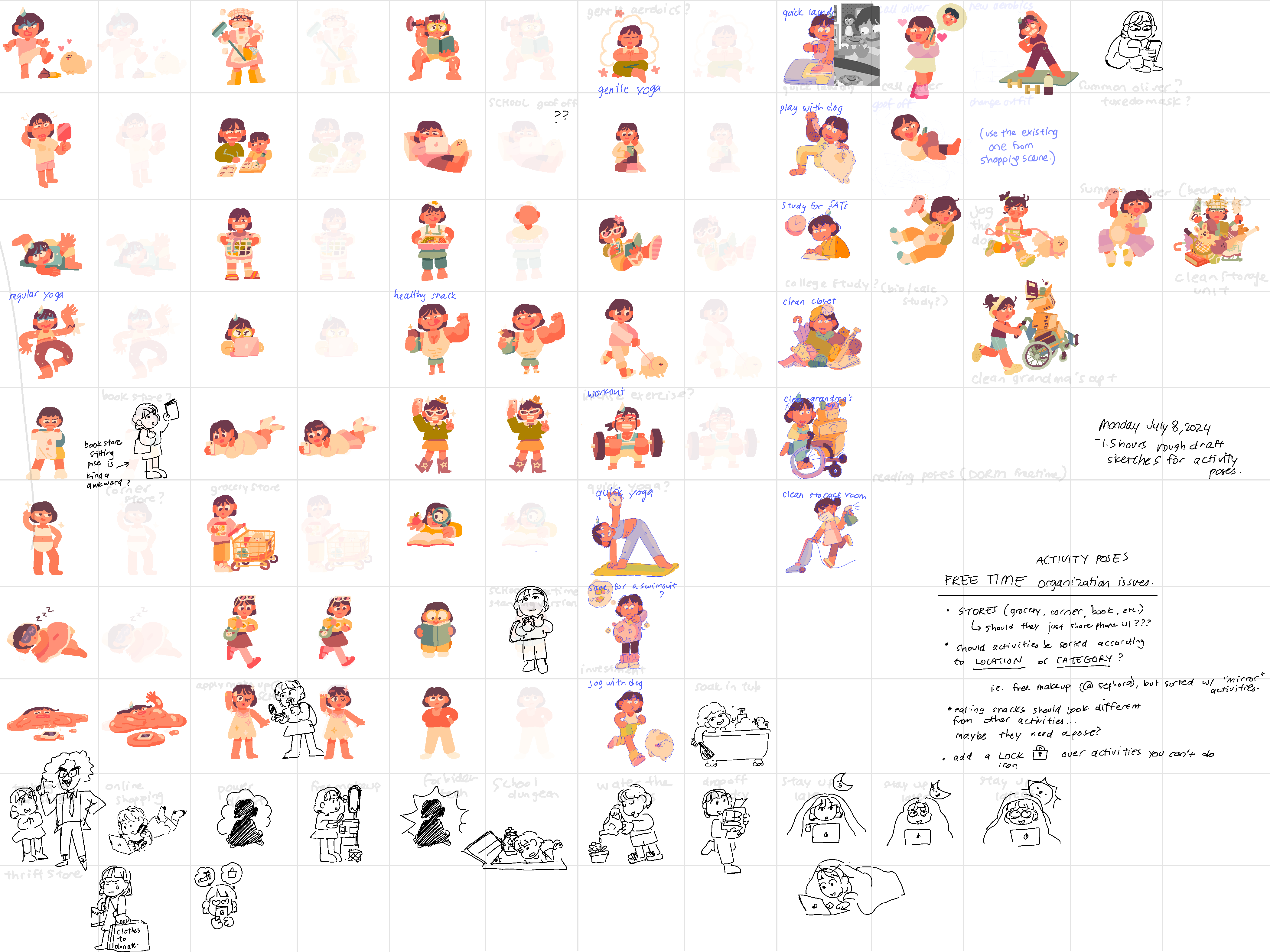 Consume Me; character sketches for a video game