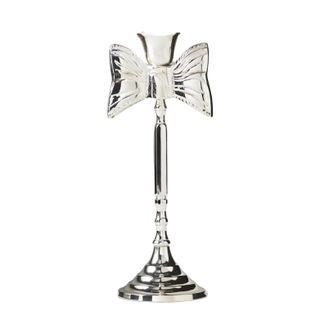 Silver Bow Candle Holder