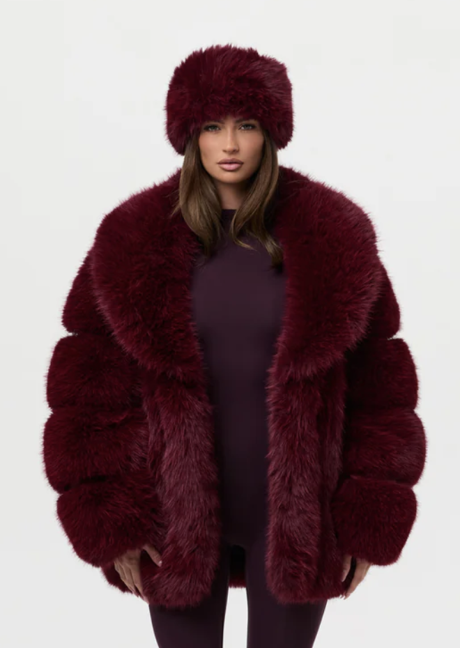 Naked Wardrobe, Faux Mink Pelted Coat