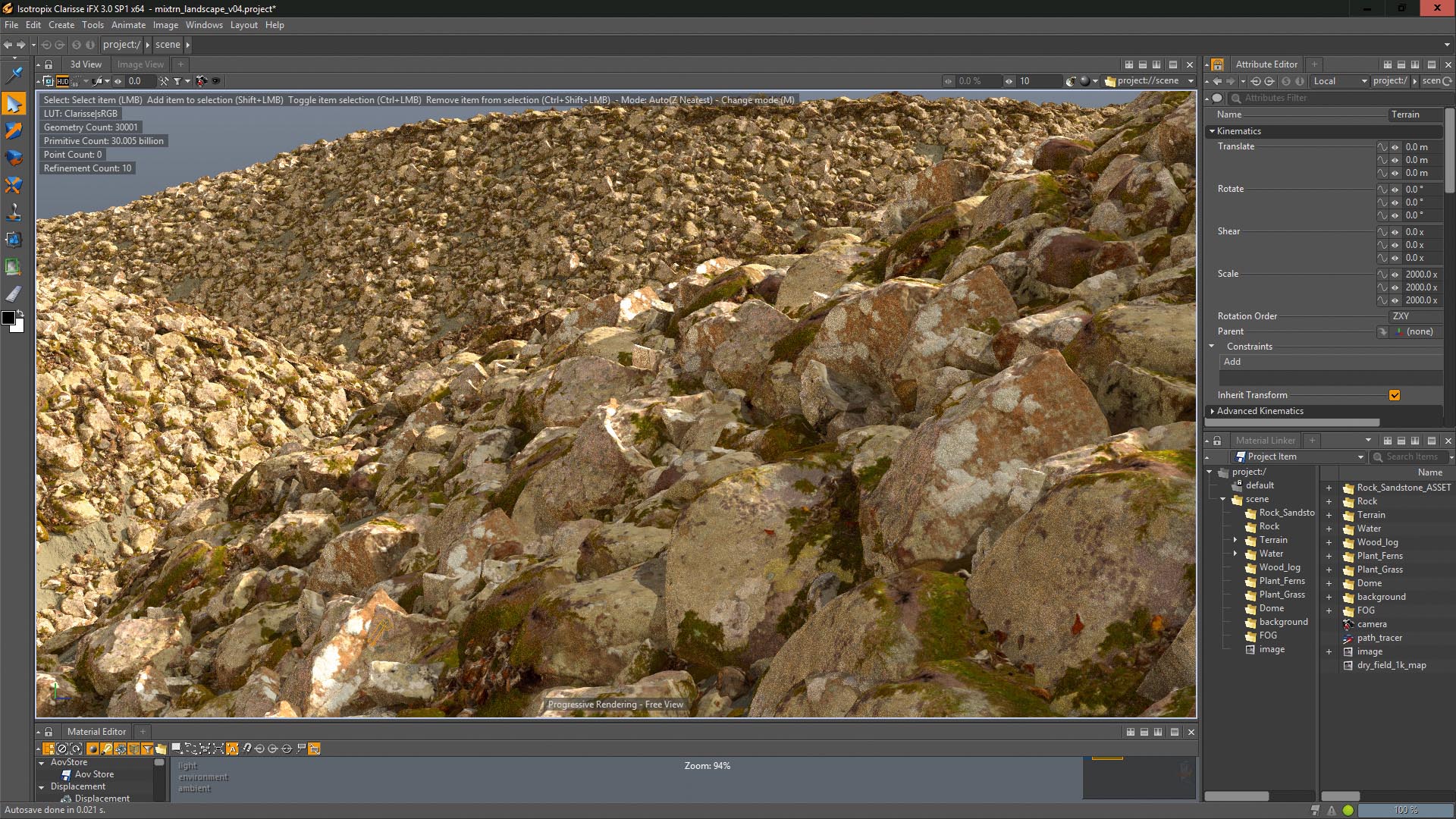 Cover the terrain completely with other assets