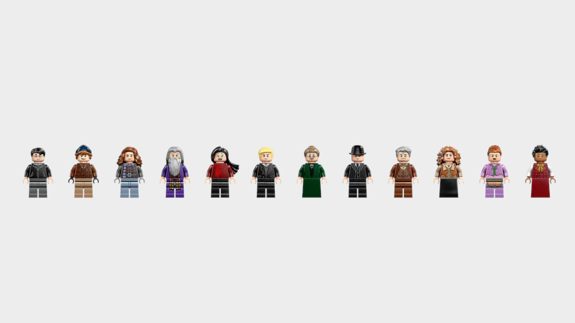 Lego Hogsmeade Village - Collectors' Edition minifigures against a plain background