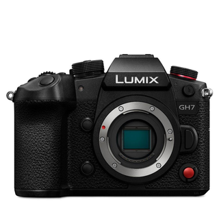 Panasonic Lumix GH7 mirrorless camera on a white background