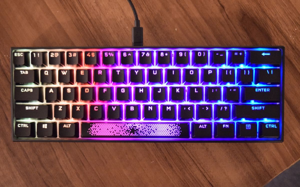 CORSAIR K65 RGB MINI 60% Mechanical Gaming Keyboard, Backlit RGB LED,  CHERRY MX Red, Black