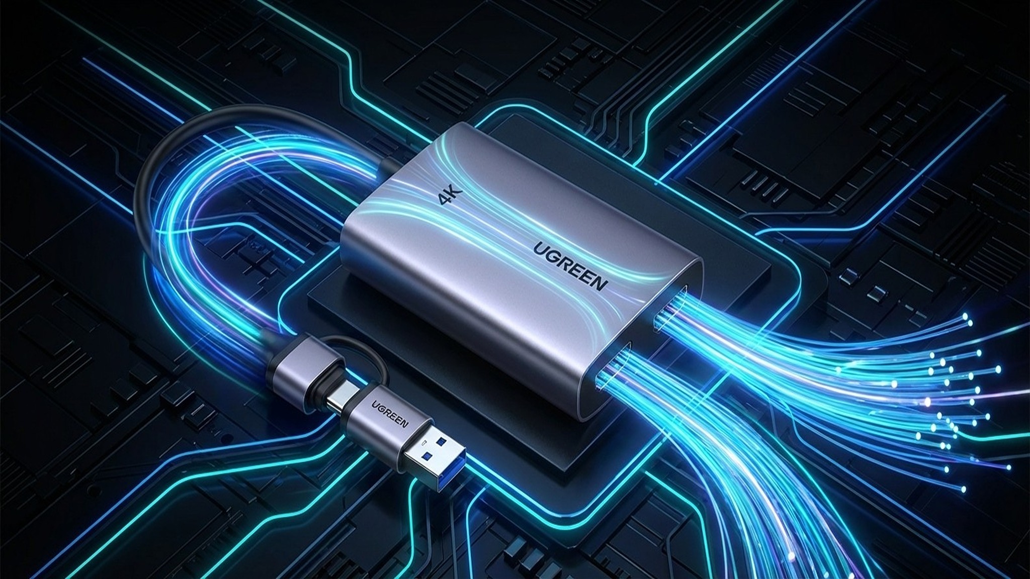 AI-Generated image of the Ugreen 4K Capture Card for gaming visualized