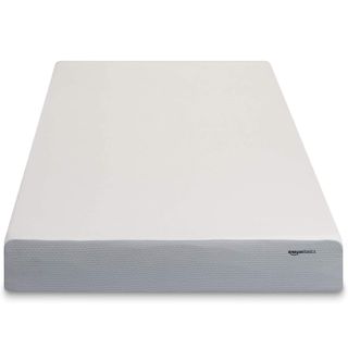 Amazon Basics Memory Foam mattress on a white background