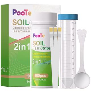 Poote Soil Ph Test Kits - 2 in 1 Soil Testing Kits With Test Tube - 100 Pcs Professional Test Soil Ph & Nitrogen for Garden Lawn Yard Grass Home