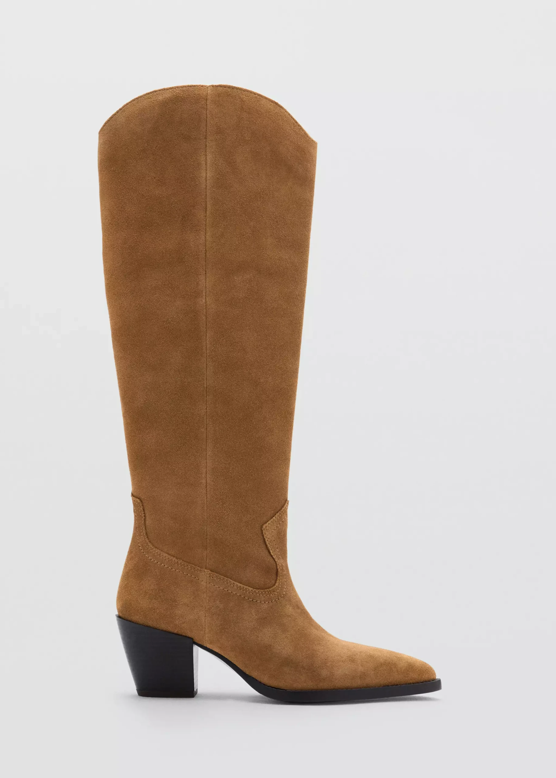 Suede Boot With Block Heel - Women | Mango United Kingdom