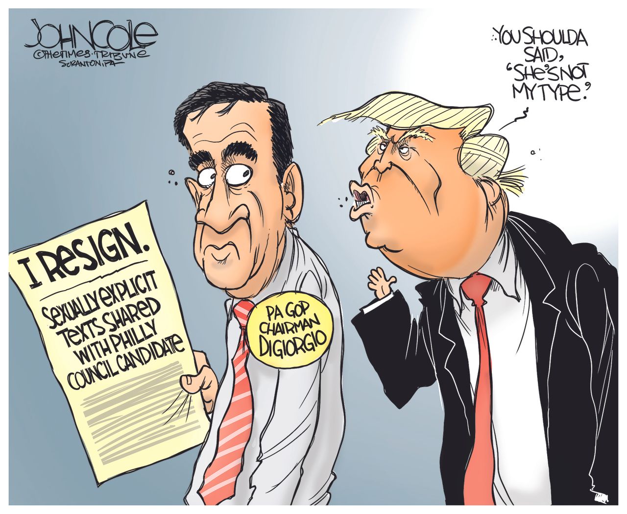 Political Cartoon U.S. Philly GOP Chairman Sexting Scandal