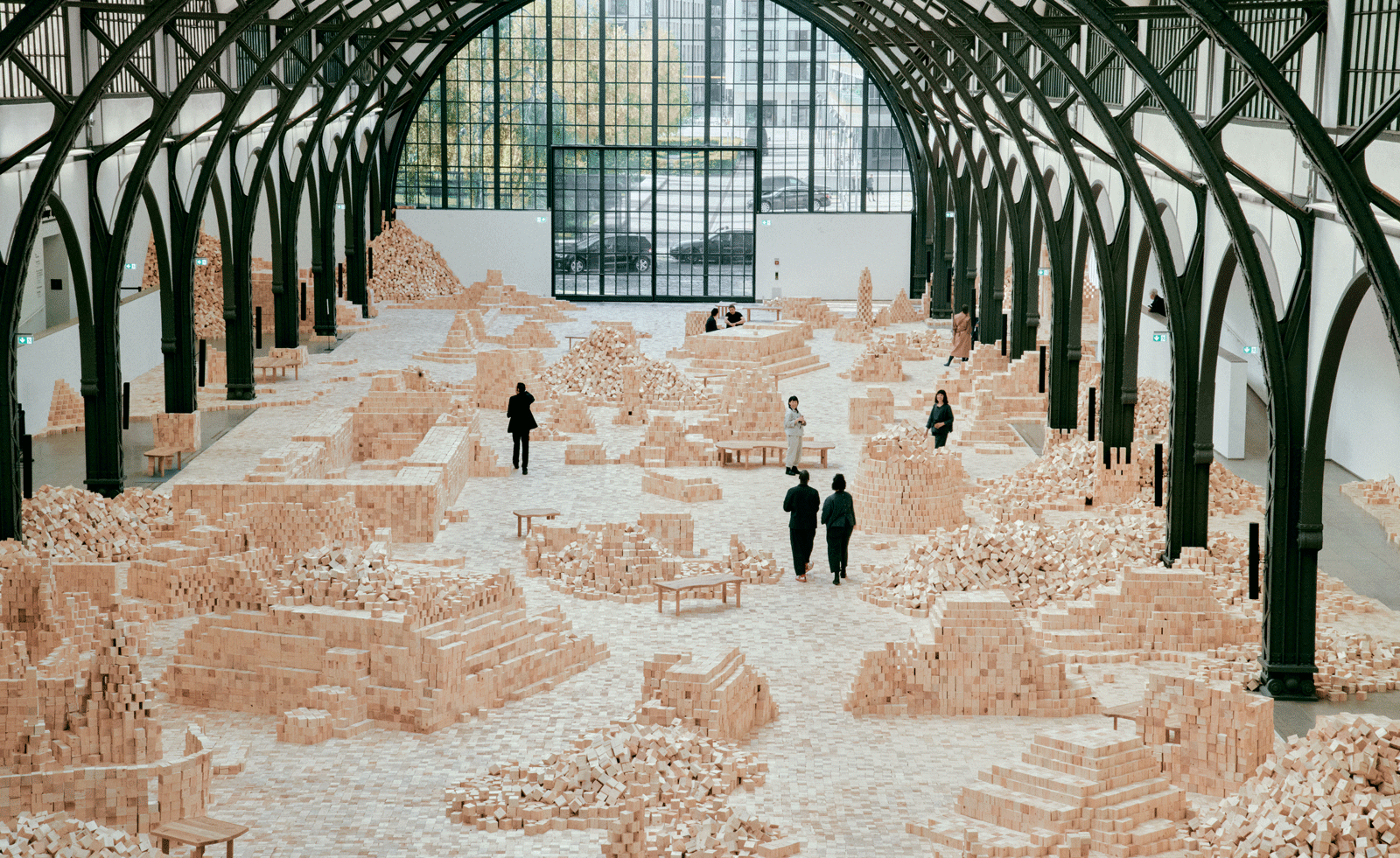 Lina Lapelyte takes over Hamburger Bahnhof in Berlin with 400,000 wood cubes