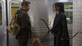 Clint Barton and Kate Bishop meet in the Hawkeye Disney Plus TV show