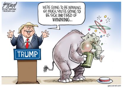 Political Cartoon U.S. Trump 2016