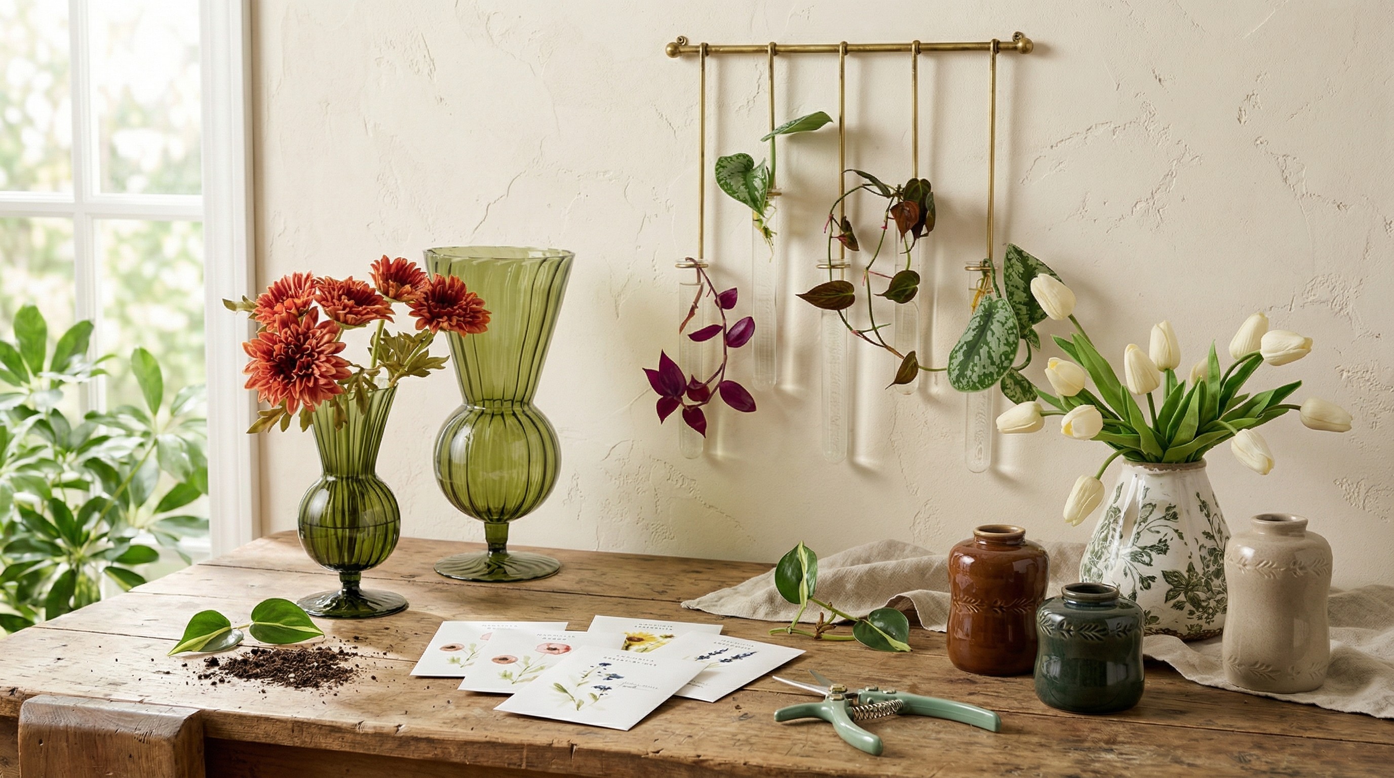 An assortment of Magnolia products arranged in a sunny room.