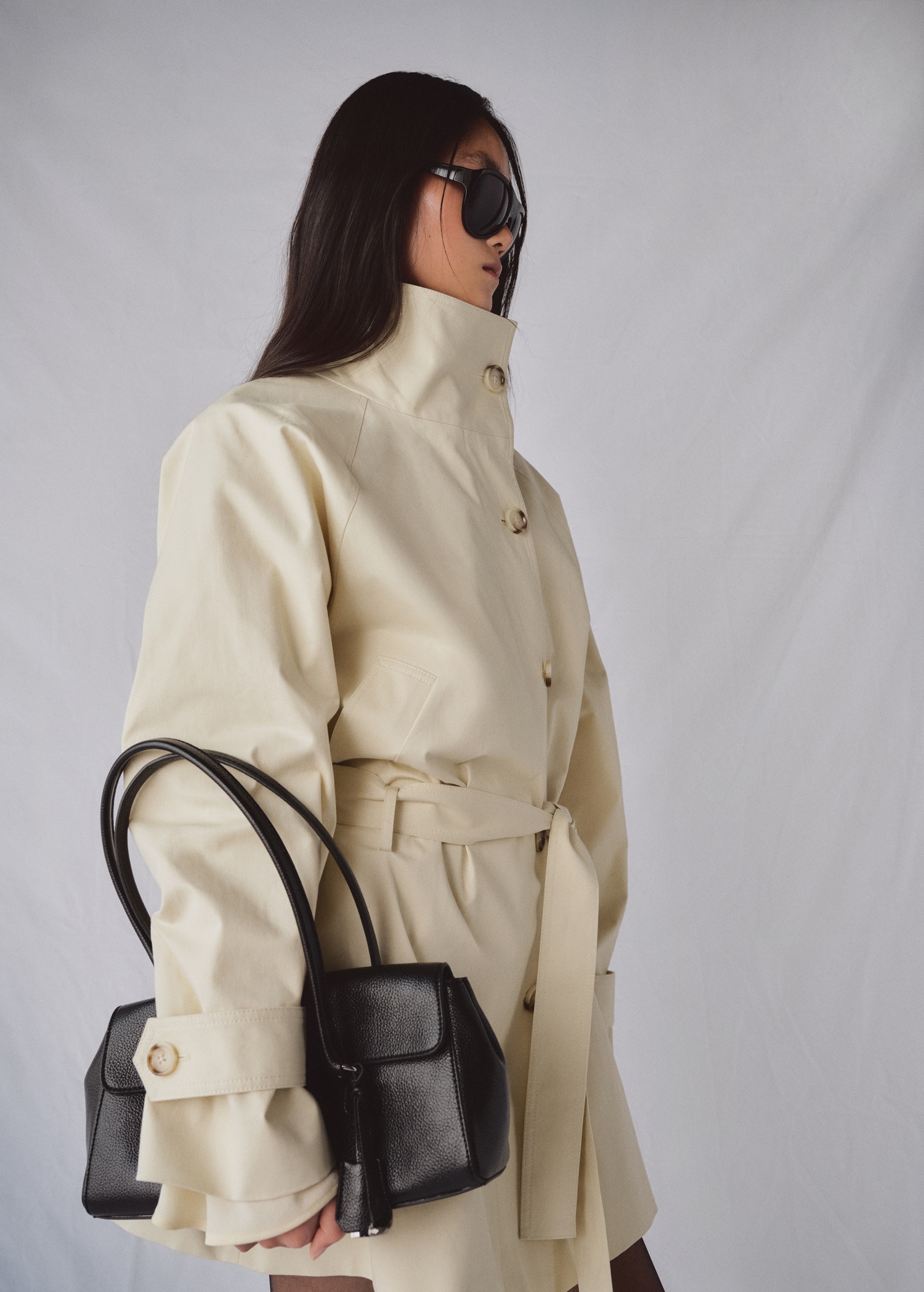 Funnel Neck Belted Trench Coat - Women | Mango United Kingdom