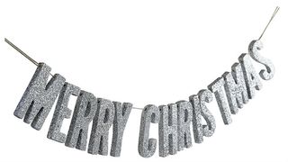 Silver Merry Christmas garland