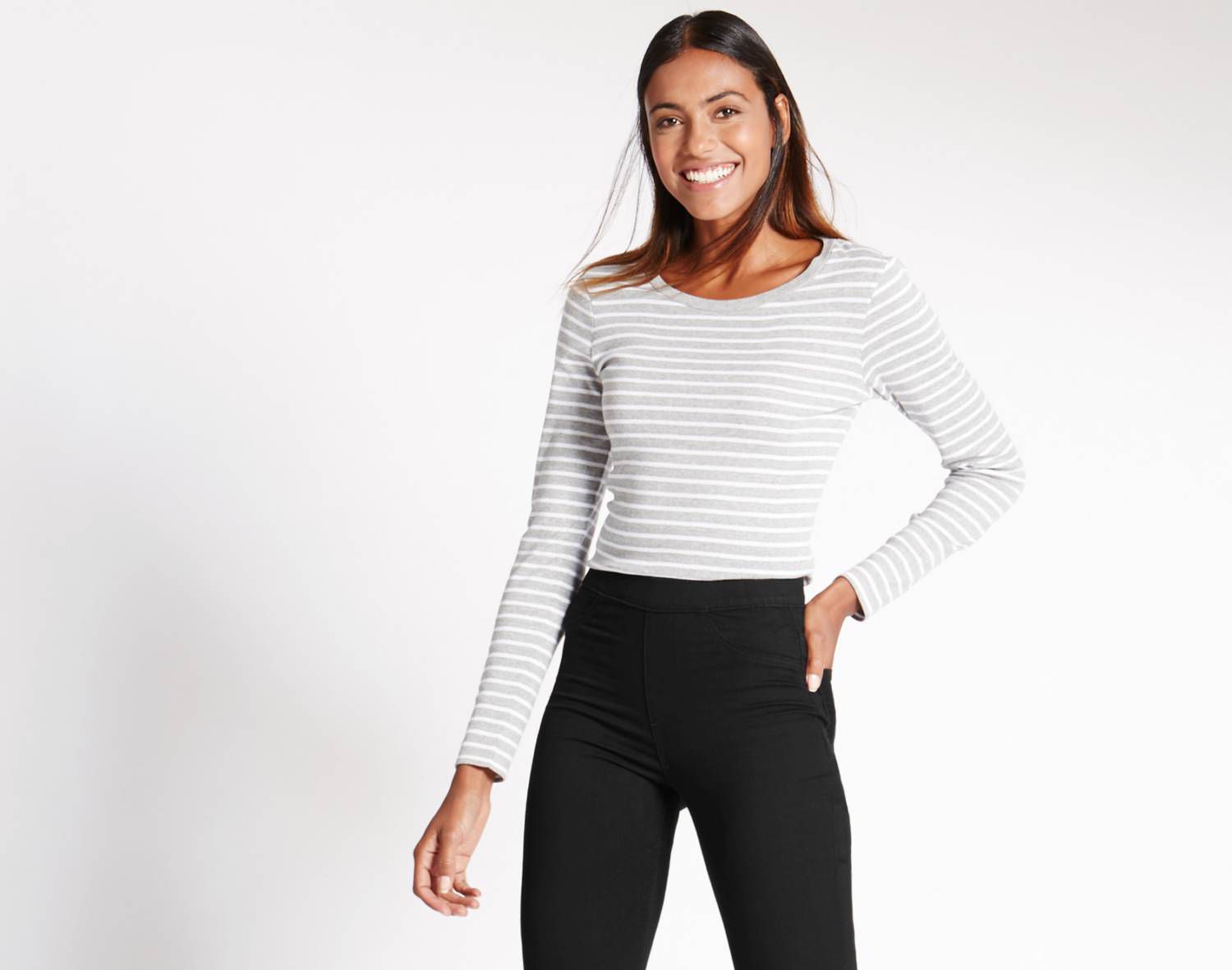 Marks & Spencer SIENNA SUPERSOFT - Jean droit - light indigo/denim bleu